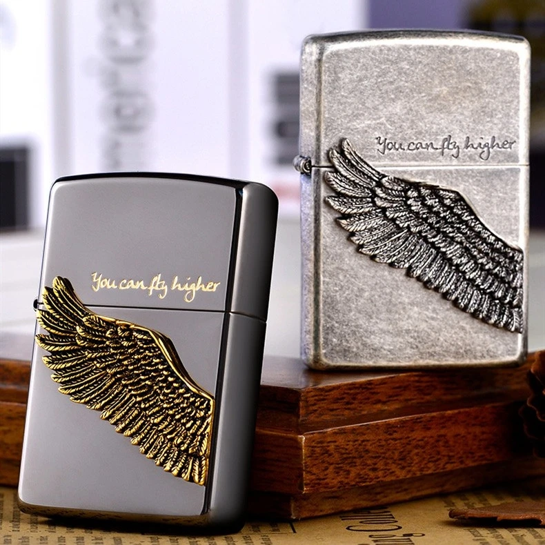 【老李推荐】zippo打火机韩版黑冰/古银飞得更高ZBT-1-2a/bTC9920