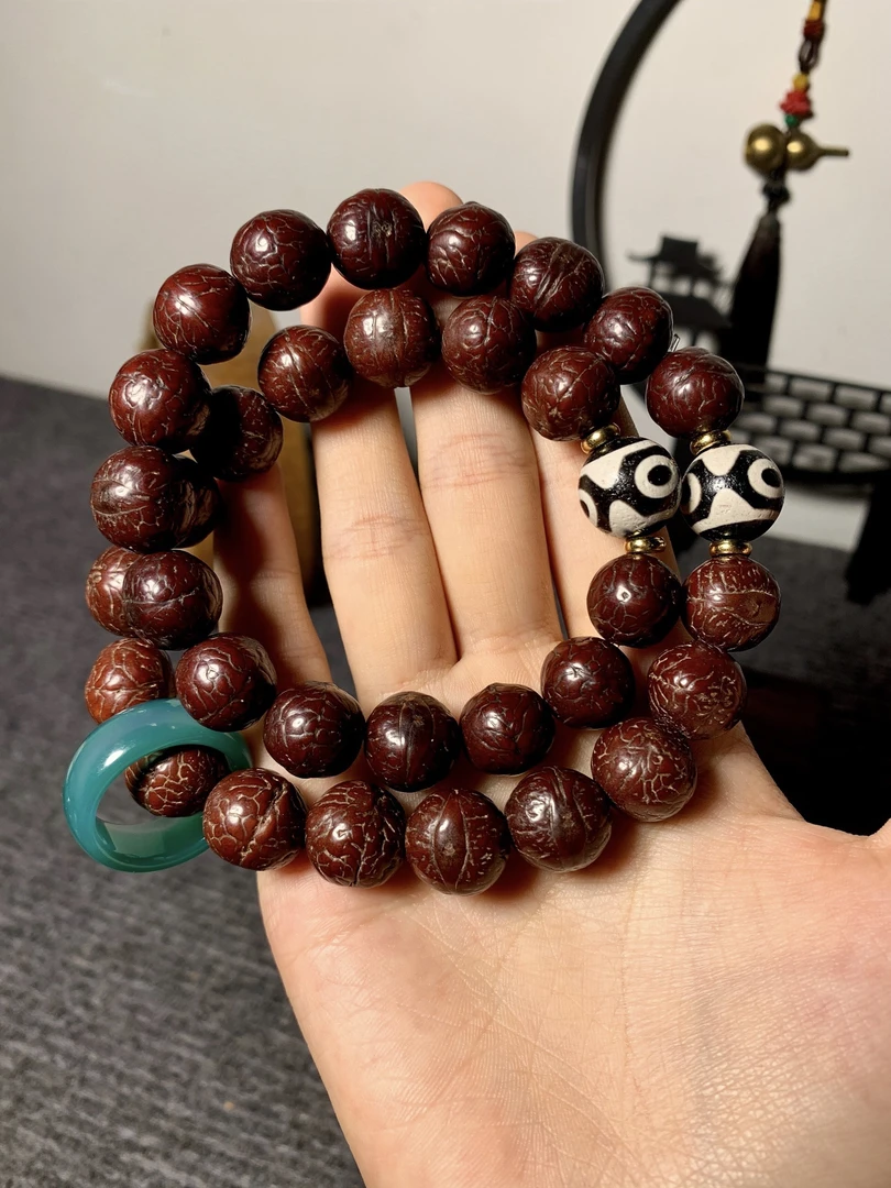 原桩包浆老凤眼菩提双圈玉化尼泊尔