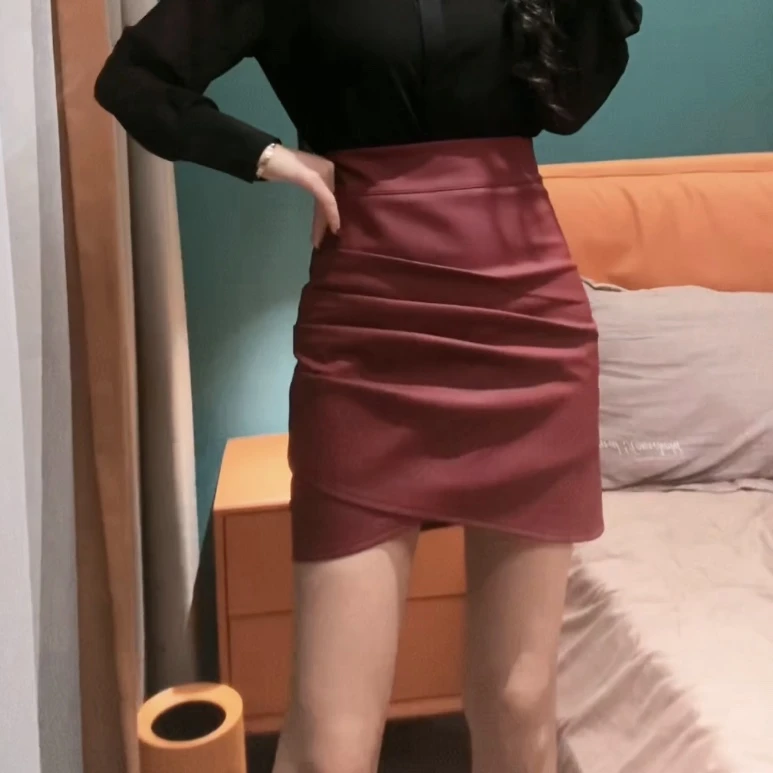 【徐姐】哑光轻奢质感～皮包裙