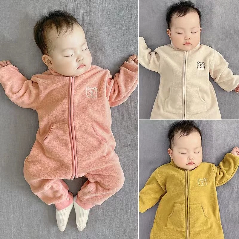 婴儿保暖连体衣绒幼儿衣服秋冬季外出婴幼儿婴儿衣服包屁衣