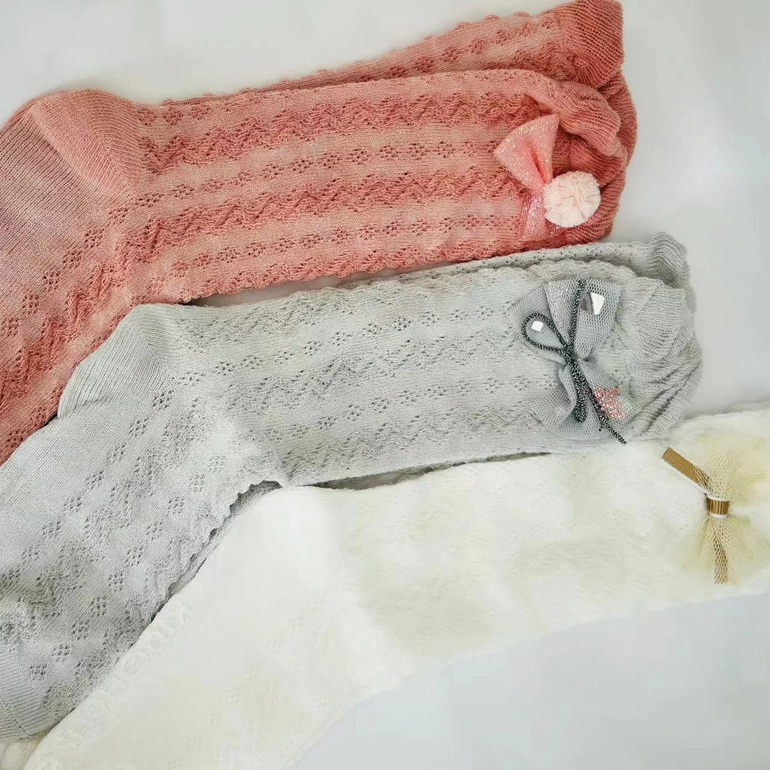 【A类棉袜】儿童蕾丝镂空中长筒宽松不勒袜子