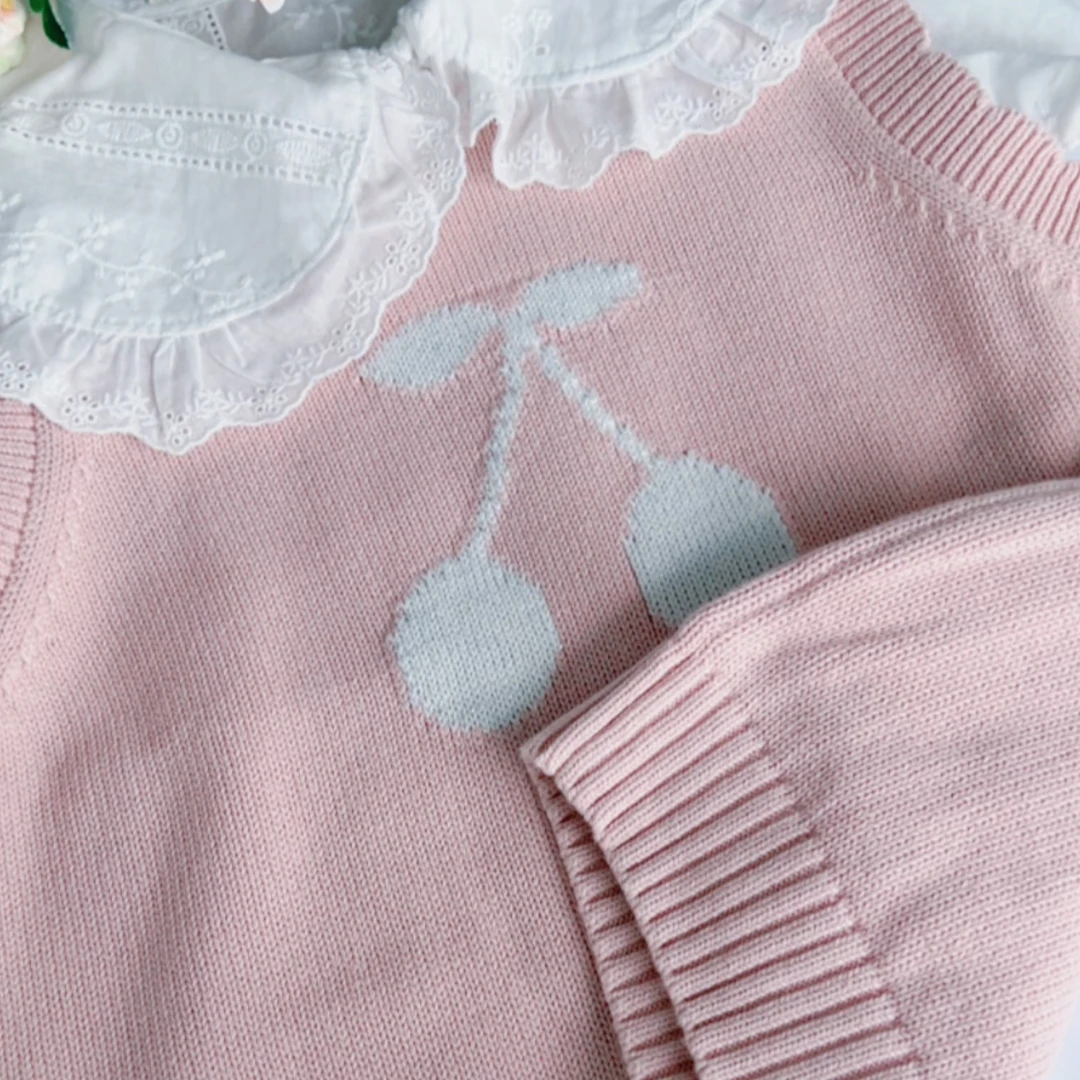 1622樱桃粉色马甲女童百搭好看