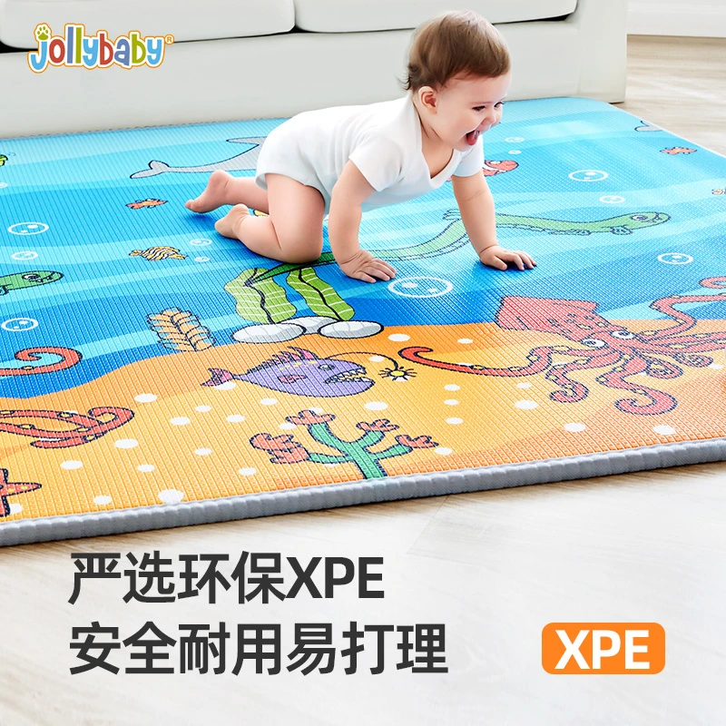 Jollybaby爬行垫可折叠儿童加厚家用婴儿地垫xpe宝宝爬爬垫地毯