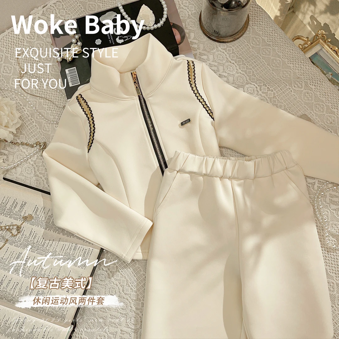 【珍波椰】女童春季套装新款韩版时尚洋气运动套装  V7362