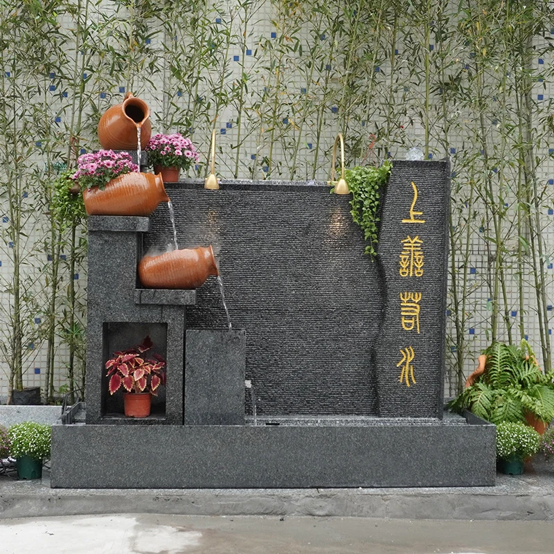 水幕墙流水屏风水系景观喷泉办公室阳台庭院鱼池造景装饰布置摆件
