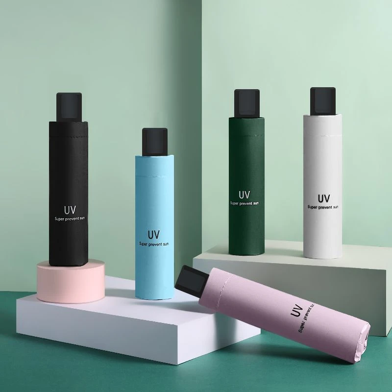 潮流夏日UV遮阳防雨晴雨伞居家日用8骨手动伞补