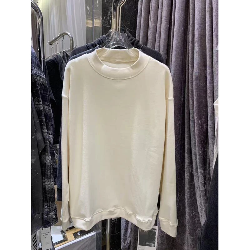 包哥-大版【219米色K猫得绒】长袖潮休闲秋冬2024款爆款T恤圆领百搭