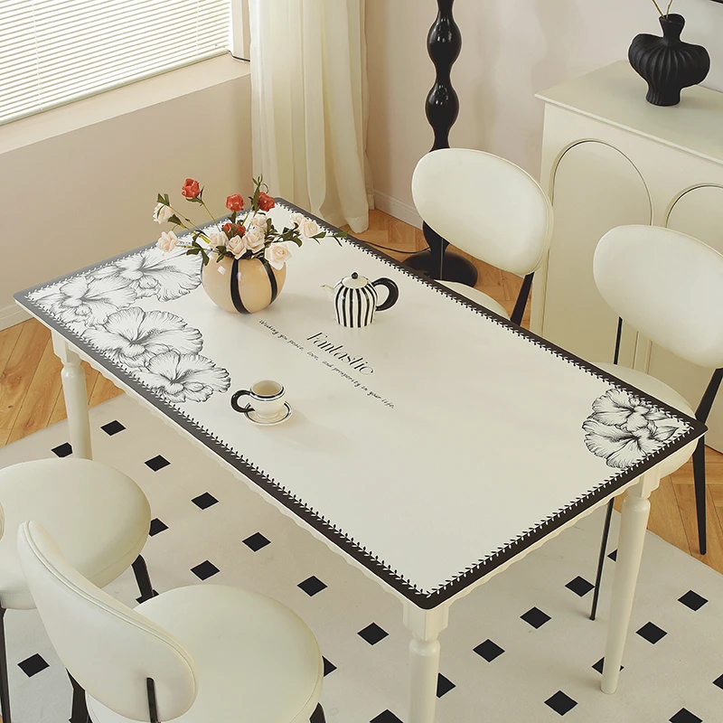 高颜值客厅茶几垫桌布免洗防烫防油家用长方形皮革茶几餐桌垫简约