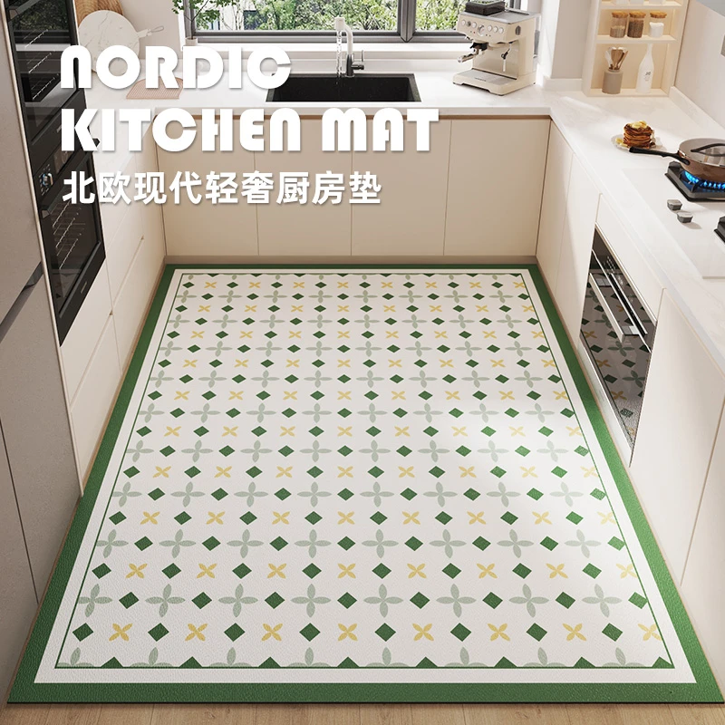 厨房地垫防滑防油可擦免清洗pvc防水整铺厨房专用地毯皮革脚垫子
