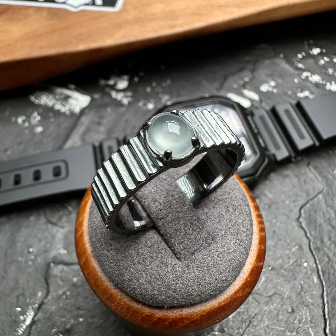 “暗物质”Dark matter 高冰戒指 天然缅甸翡翠 贡山商店