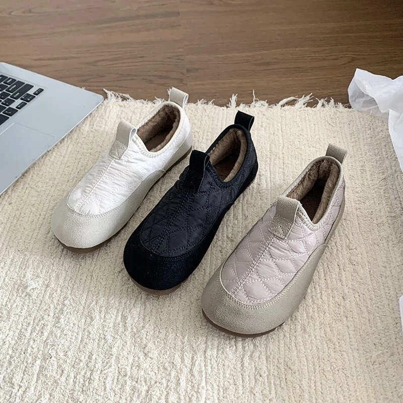 时尚毛毛鞋2024冬季新款休闲加绒保暖厚底一脚蹬