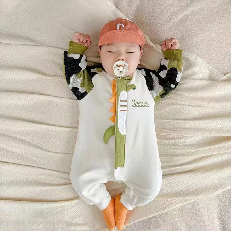 春款宝宝连体衣婴儿洋气可爱哈衣卡通长袖超萌衣服新生儿爬服外出