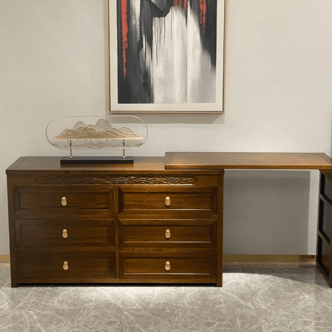 华哥推荐 喜上眉梢横向六斗柜 尺寸：活动台110*46*81