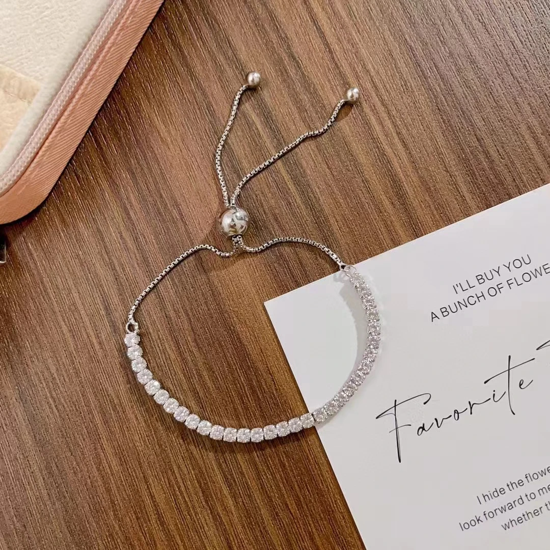 925银手链 润银坊 925满钻可调节轻奢手链