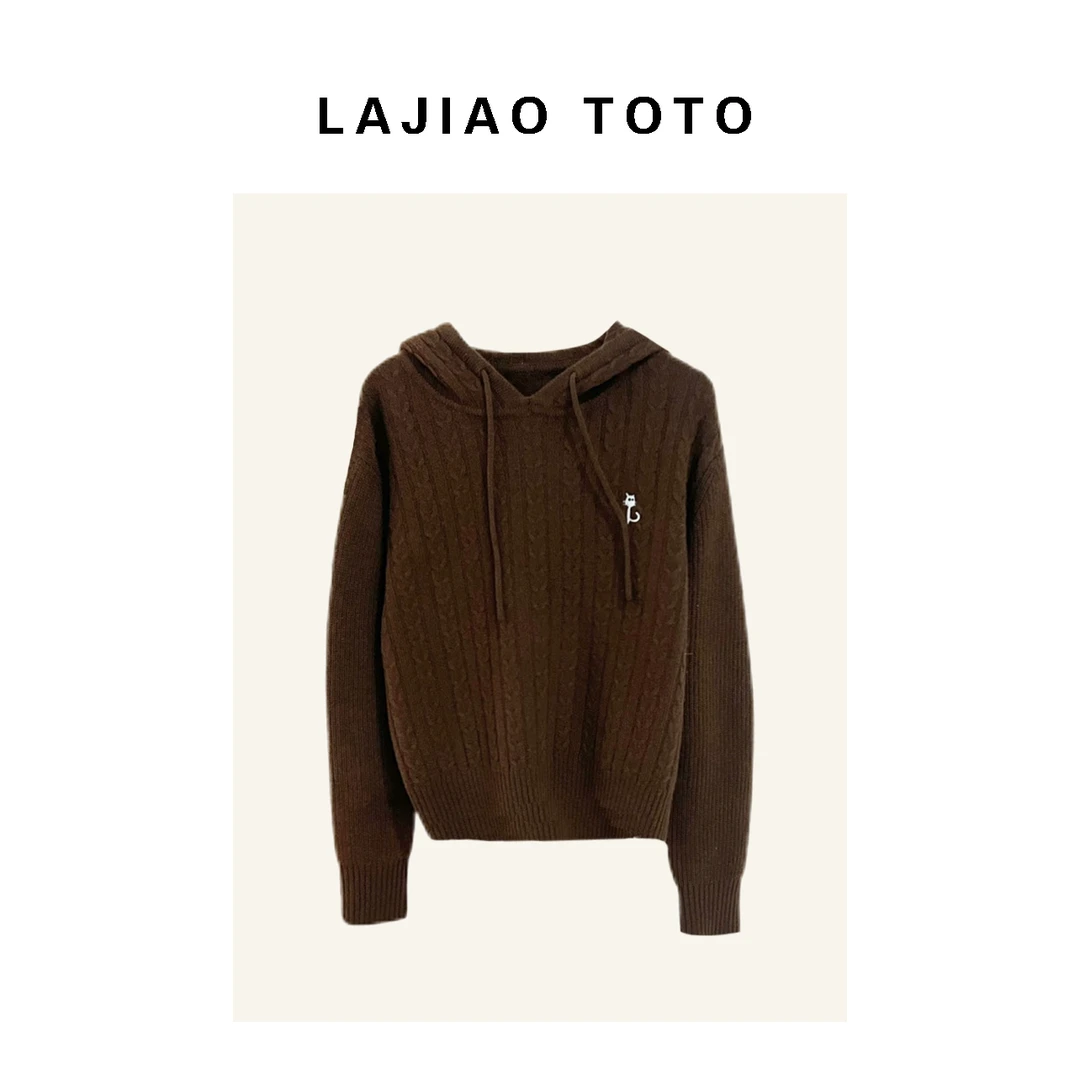 LAJIAO TOTO【猫尾毛衫】套头宽松款休闲女士长袖羊毛衫#3-24803