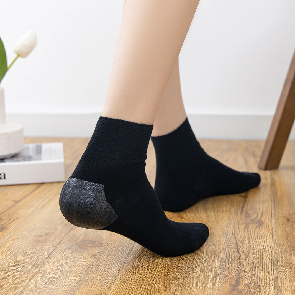 雅致逸足防裂袜子凝胶款防止脚跟干裂纯色夏季薄棉透气女棉袜松口