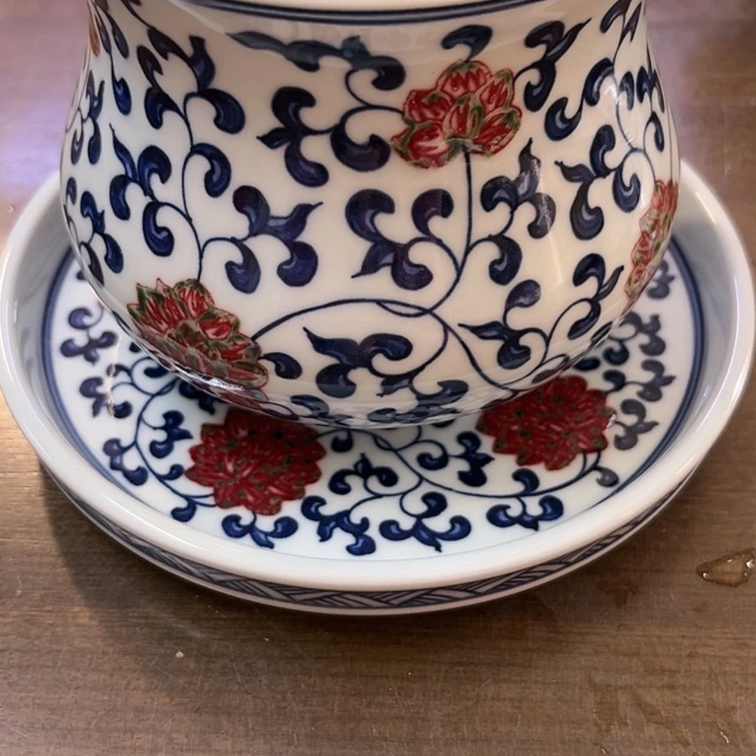 【闪购商品】景德镇陶瓷青花釉里红鸟**藏