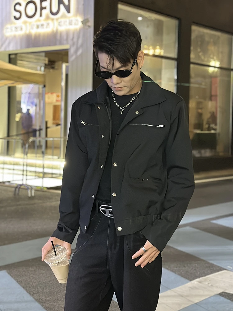 cleanfit短款垫肩外套男高级感痞帅炸街工装夹克美式男模潮流衣服