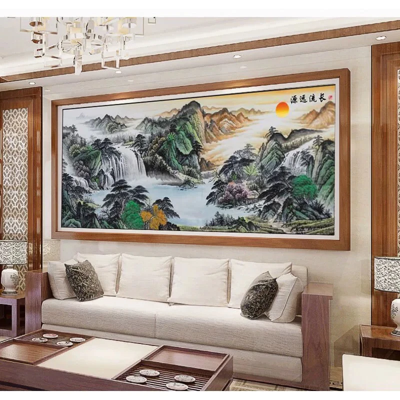 2米纯手工绣好的十字绣成品441源远流长大格