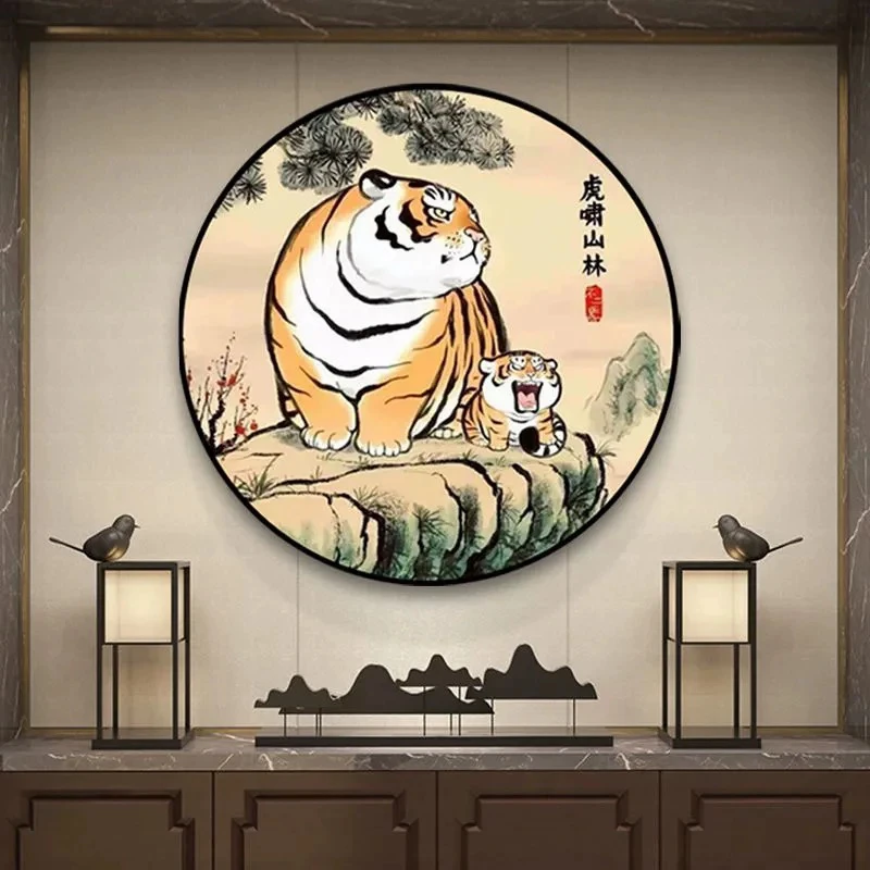 纯手工绣好十字绣成品可爱萌虎116虎啸山林客厅挂画