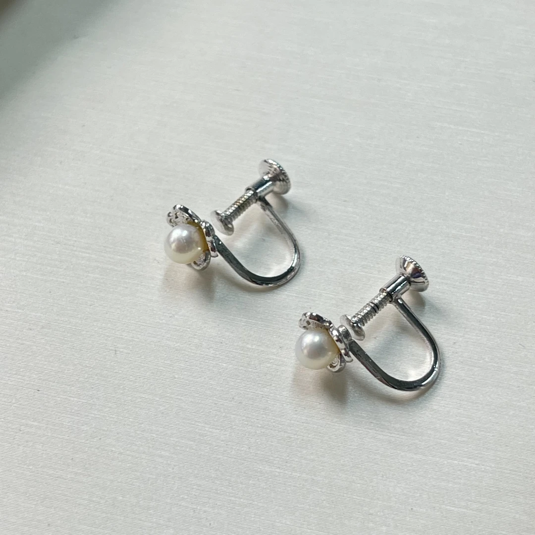 【六六中古】孤品复古海水珍珠耳夹km9177