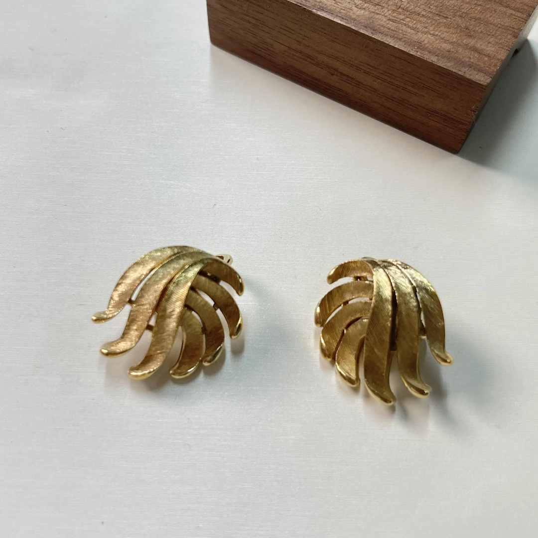 铜合金耳饰 【六六中古】孤品复古耳夹km5049