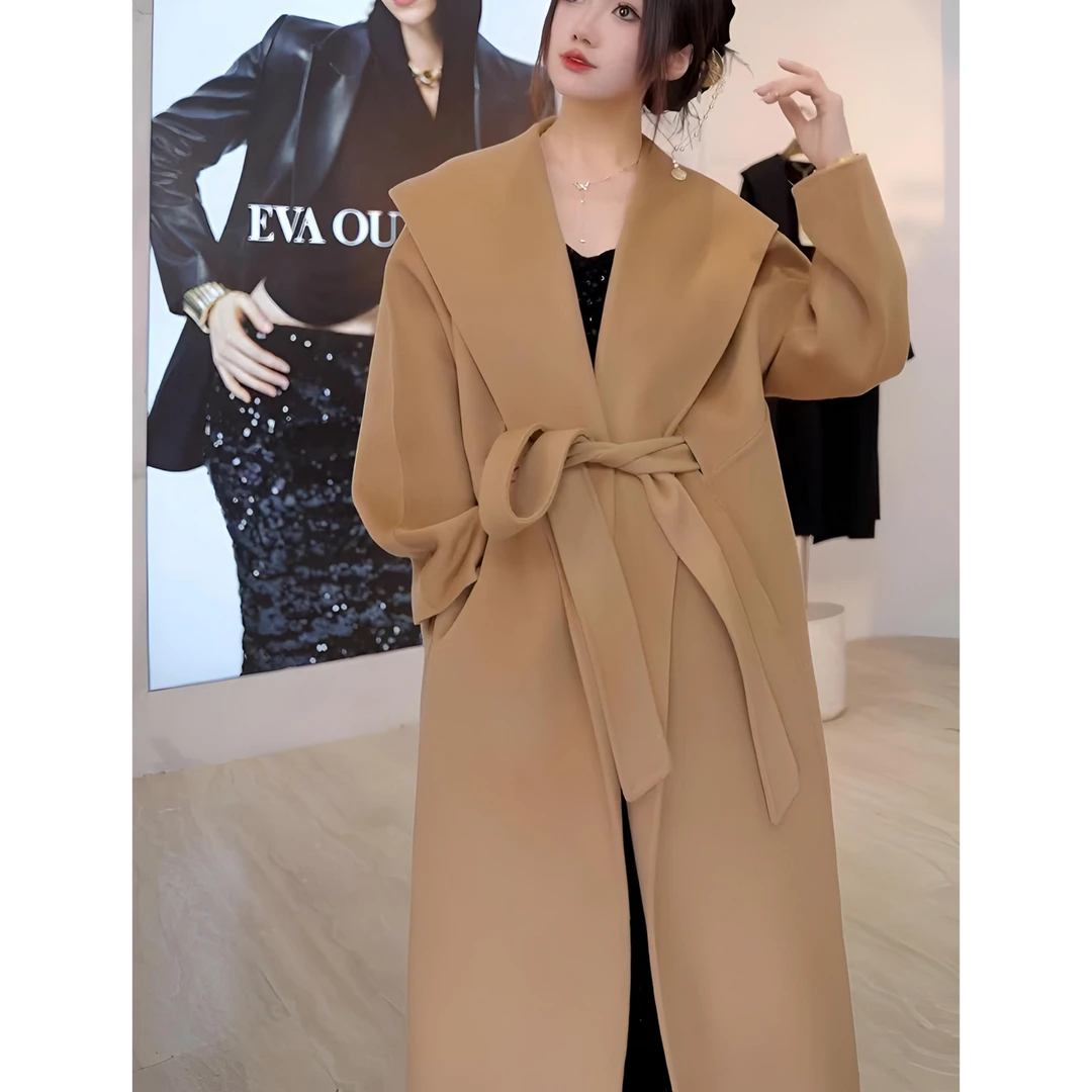 【陈柒柒专属】100双面羊毛大衣内里系带女2025新款高级感羊毛