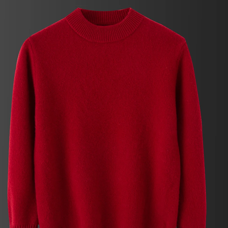 男士厚款半高领纯色打底衫