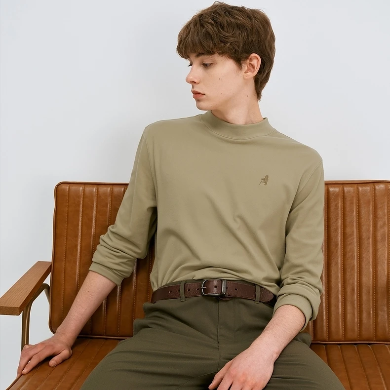 TeenieWeenie男装2024秋季新款简约黑色保暖长袖T恤TNLW248C01S