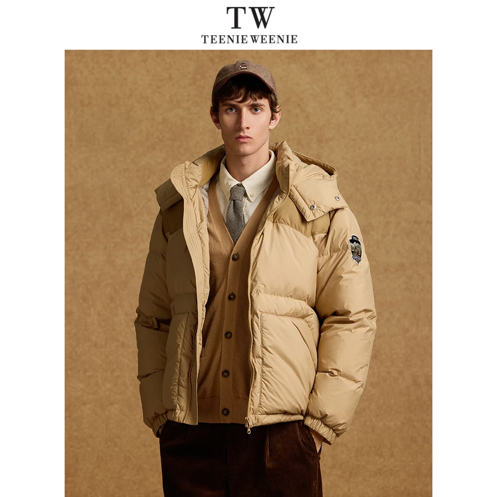 TeenieWeenie男装羽绒服新款潮流拼接简约休闲外套TNJD244T03K