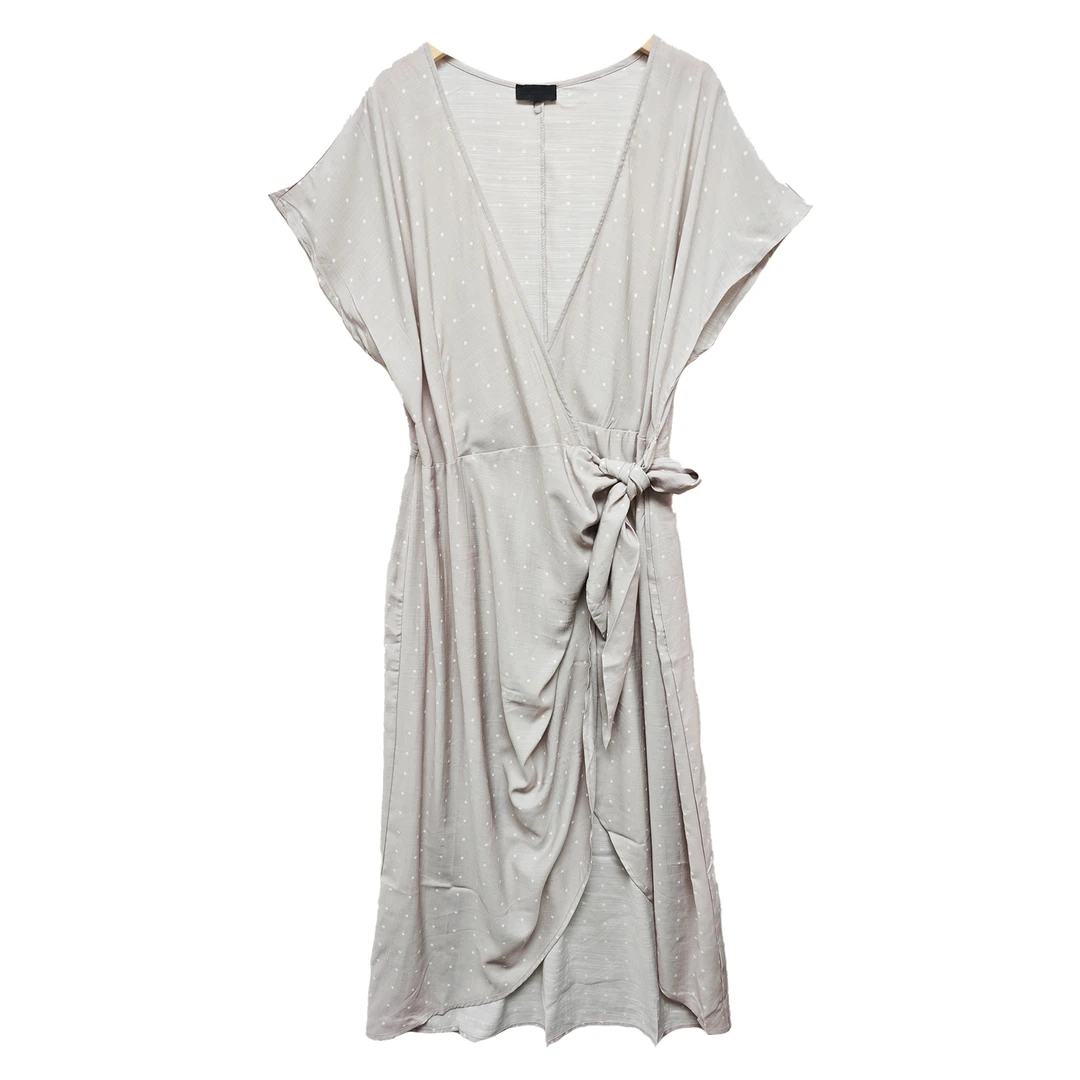 4815#浅灰色连衣裙女士时尚休闲春夏舒适百搭显瘦气质轻奢夏简约