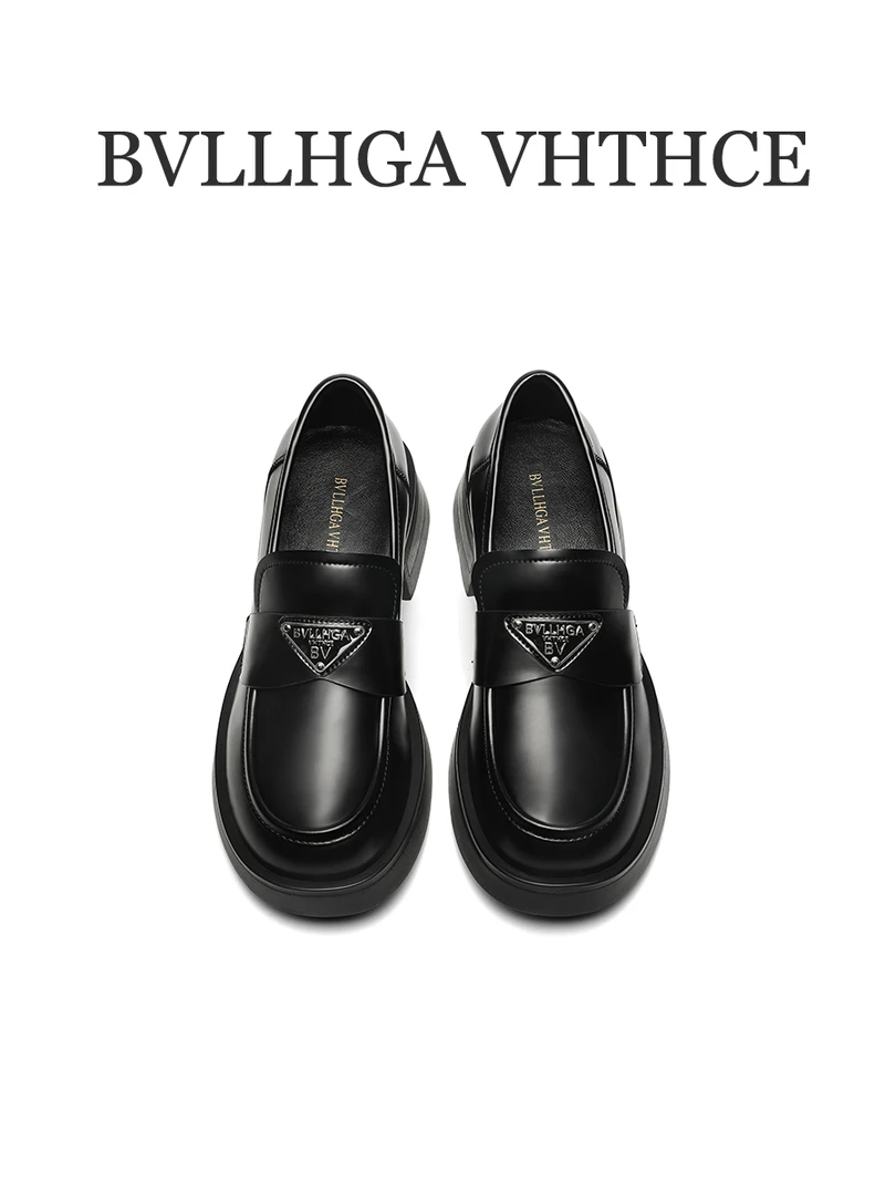 【BV高定】2025新款三角标乐福鞋百搭软皮胎牛时尚真皮女鞋 8809