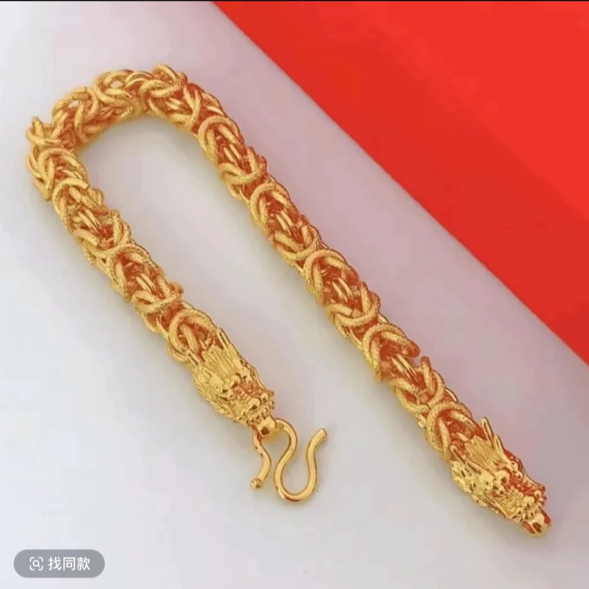 合金手链 【龙骨手链】男士男款时尚经典潮流霸气潮男大气磨砂粗款