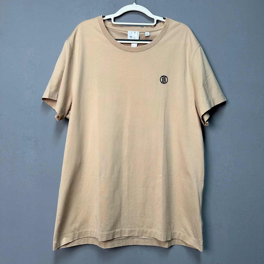 95新 BURBERRY/博柏利 棕色logo短袖 xxl码 公价3000