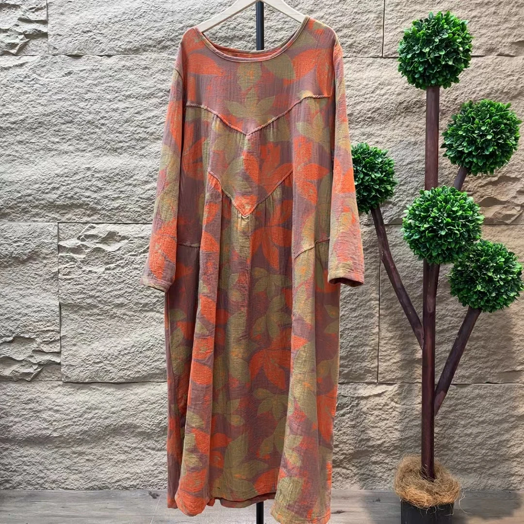 6930新款春秋气质优雅大气长袖连衣裙