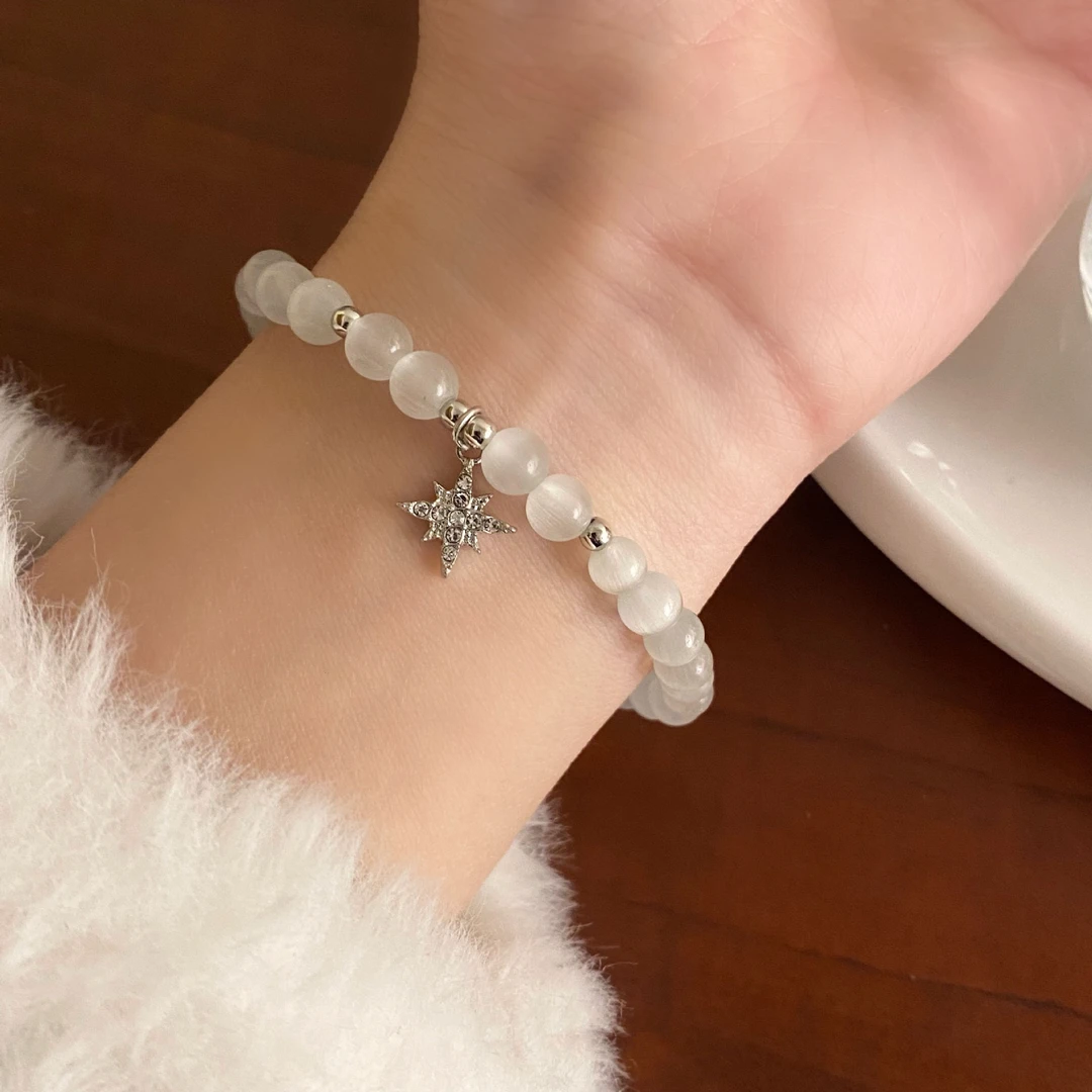 铜合金手链 精致百搭星芒猫眼手链