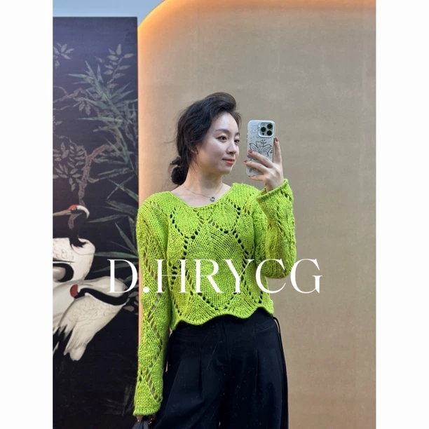 段段服装｜混色显白镂空毛衣