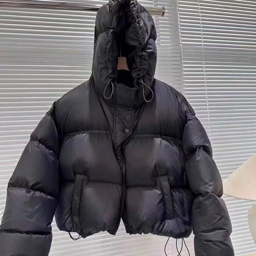 88825#肯豆风短款羽绒服女冬季韩系小个子加厚连帽面包服