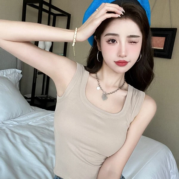 多巴胺穿搭yyds~防走光遮副乳吊带女夏修身美背温柔气质外穿百搭