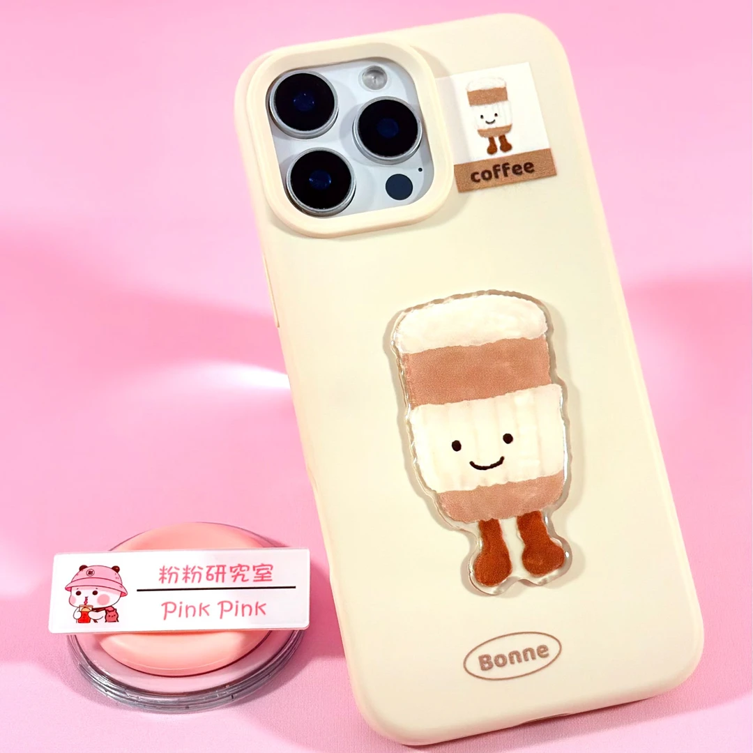 粉粉/insJC肤感咖啡杯适用iPhone16promax/15pro/14/13苹果手机壳