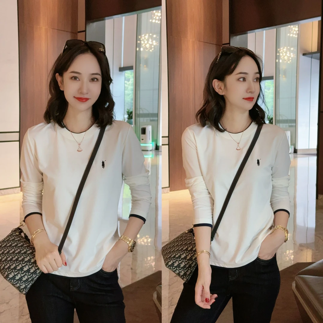 【拼色桑蚕丝】BY秋冬休闲百搭假两件T恤上衣XY241356 JDND轩羽