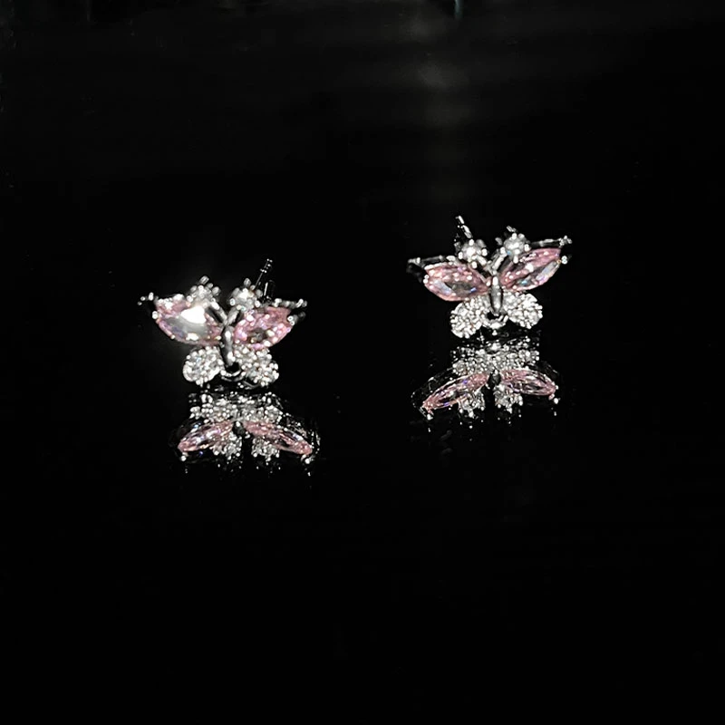 合金耳饰 蝴蝶耳钉男女同款爆款小众设计高级感耳环精致甜美耳饰