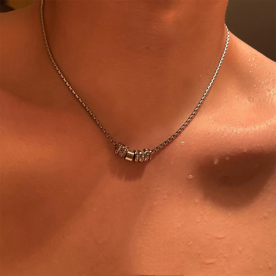 钛钢项链 洗澡可戴钛钢不掉色男冷淡风嘻哈小众设计情侣款毛衣链