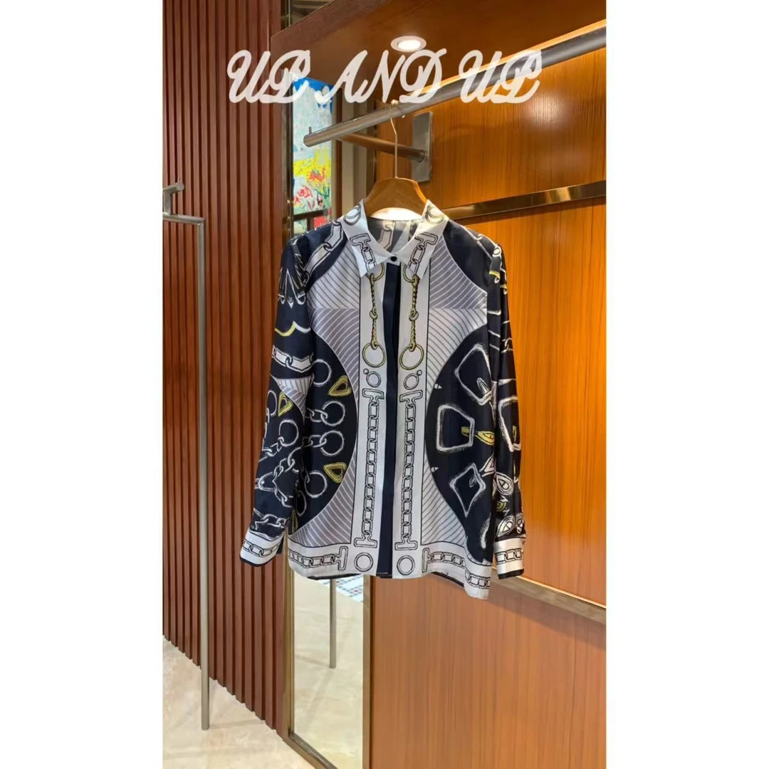 ‘衬衫控’时尚气质高级贵气轻奢印花舒适显瘦百搭长袖衬衫