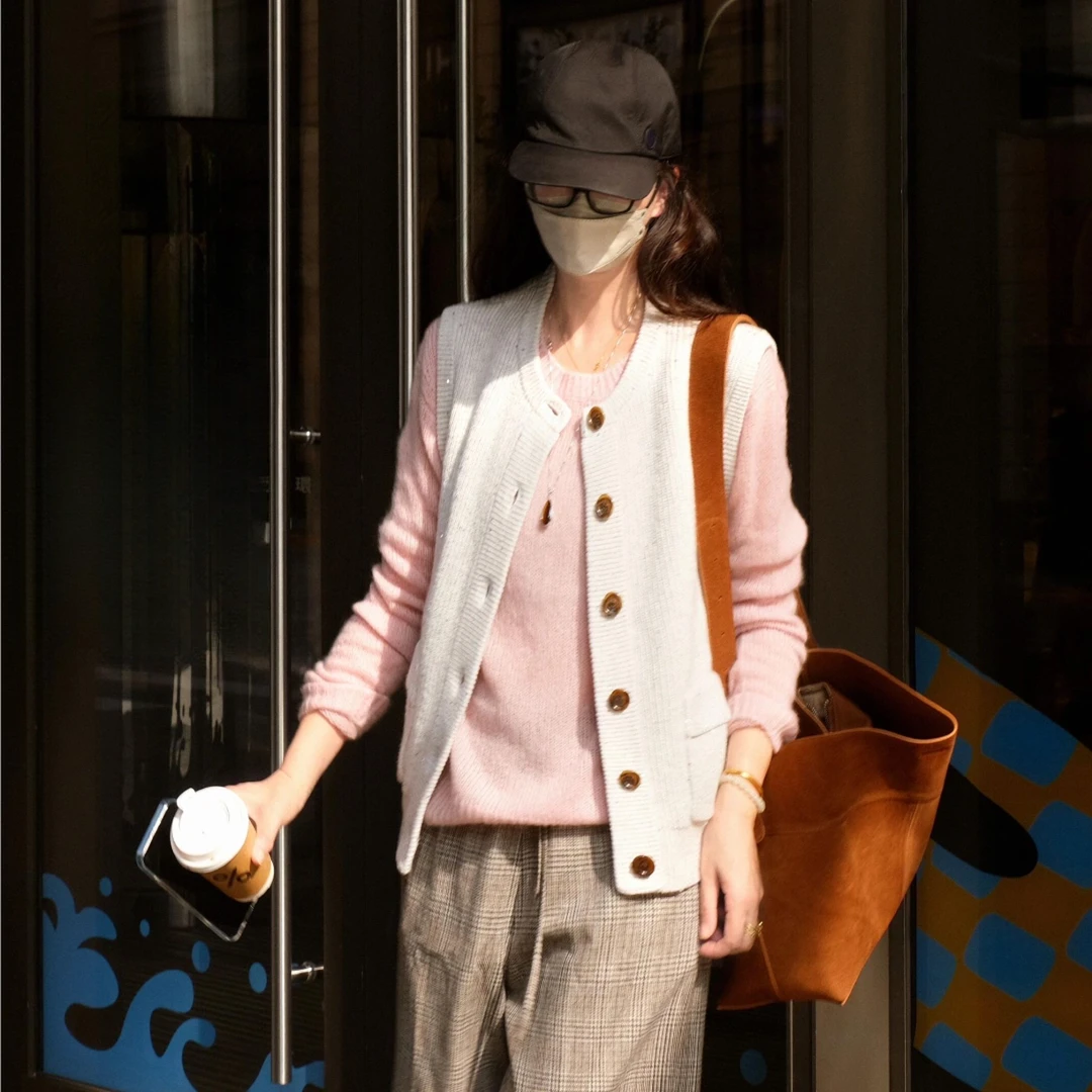 【静待风起】秋冬通勤套装新品韩版温柔气质内搭上衣百搭无袖马甲