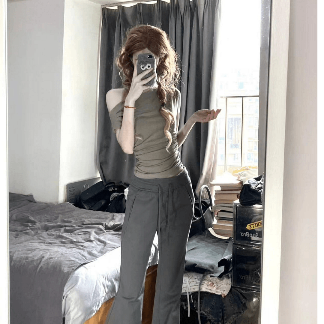 【伦敦棕韵】时尚气质高能感简约修身显瘦上衣百搭小众通勤休闲裤