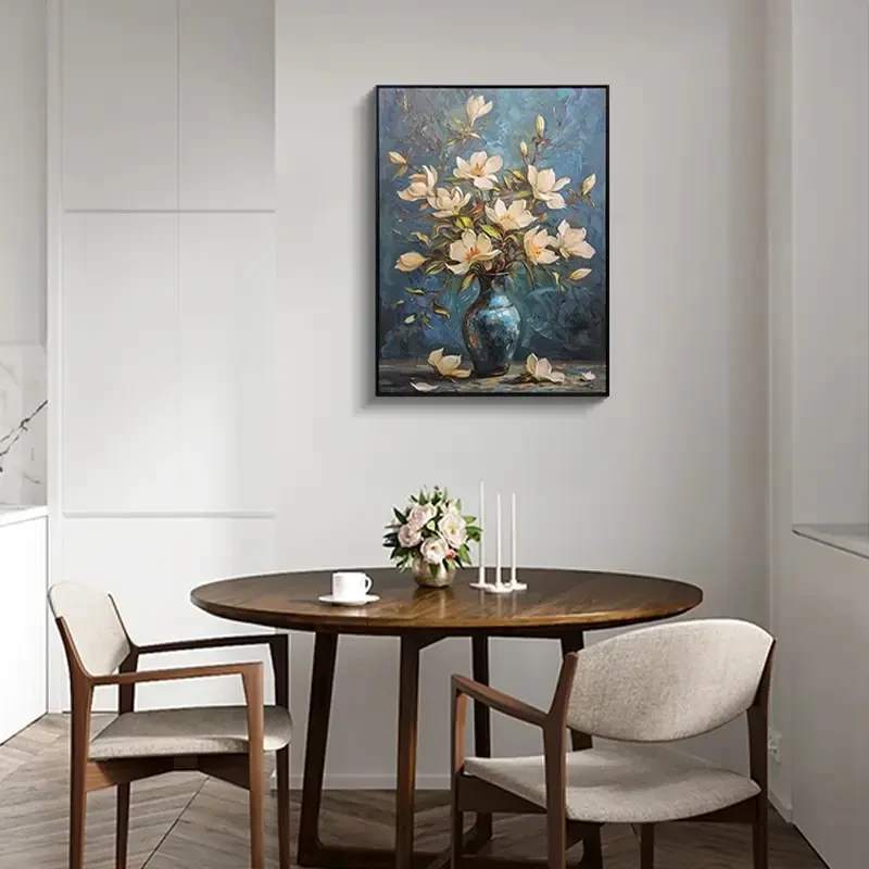 栀子花开︱手工油画世界名画复刻栀子花挂画轻奢客厅装饰画