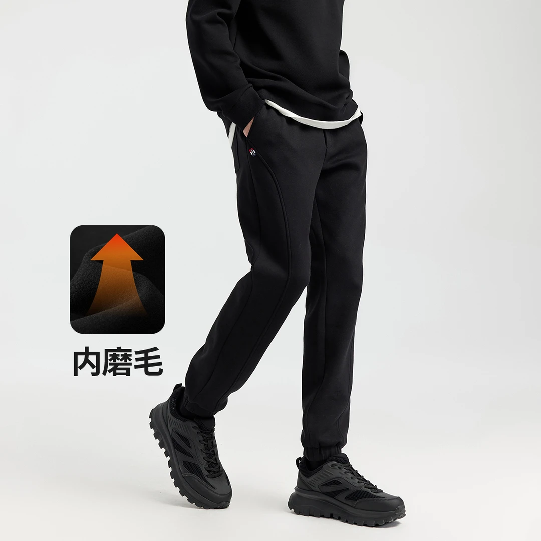 navigare意大利小帆船秋冬抑菌加绒休闲裤男束脚裤子宽松运动卫裤