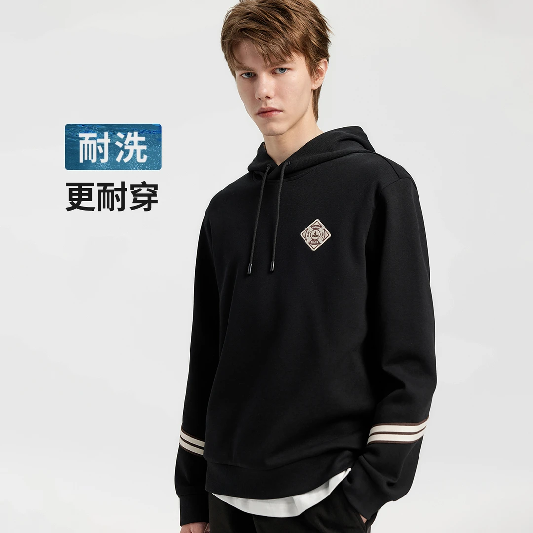 [水洗固色]navigare意大利小帆船春秋男士休闲潮流连帽长袖卫衣