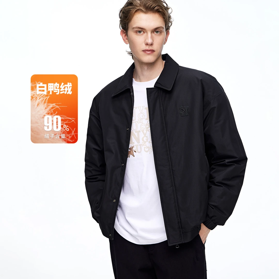 [90白鸭绒]navigare意大利小帆船冬季时尚落肩羽绒服男士短款冬装